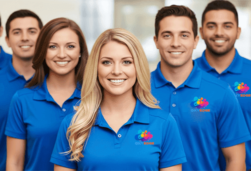 Shop 4 Shop Hyperbaric Chambers - a group of people wearing blue polo OxyEdge shirts