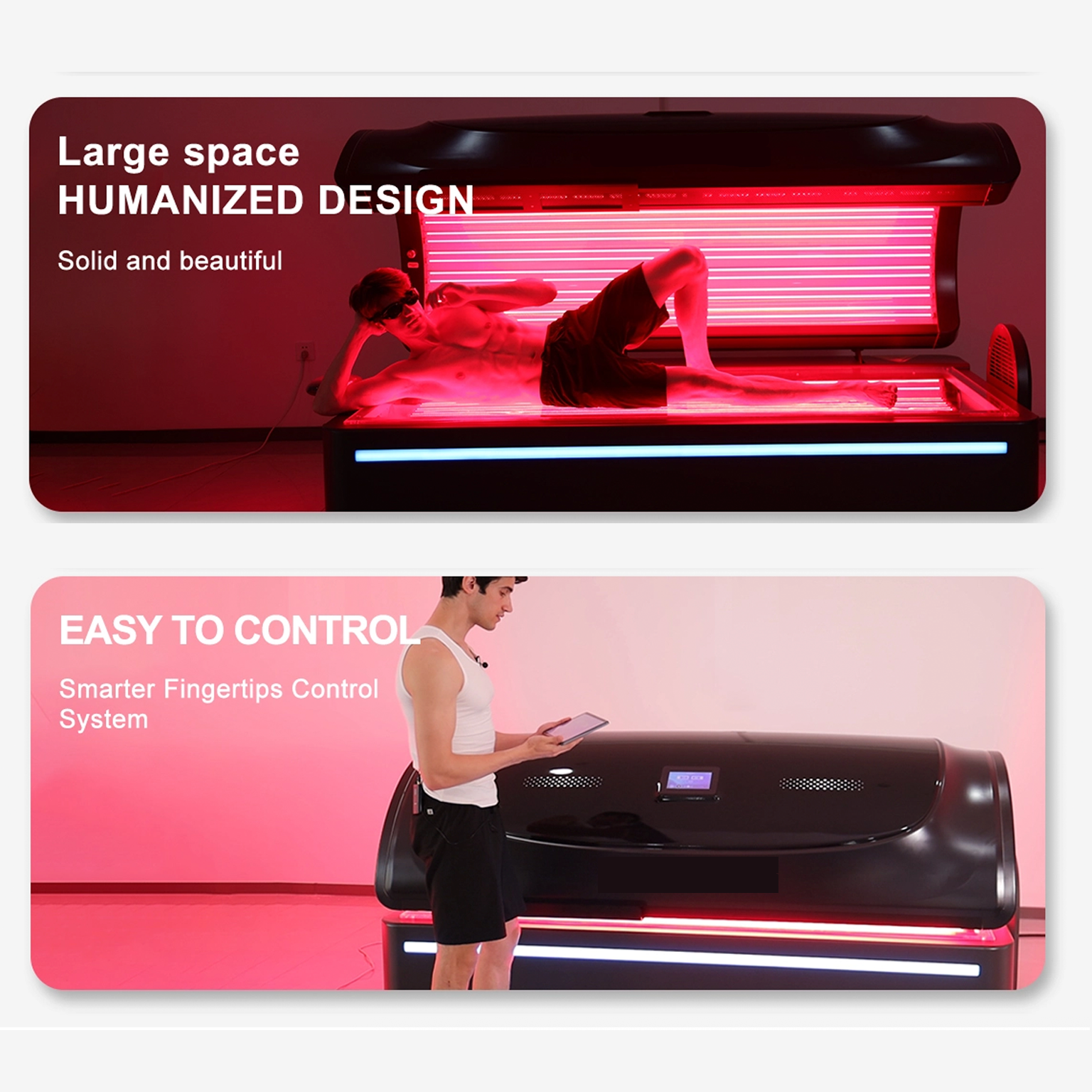 OxyEdge Red Light Bed space and controls